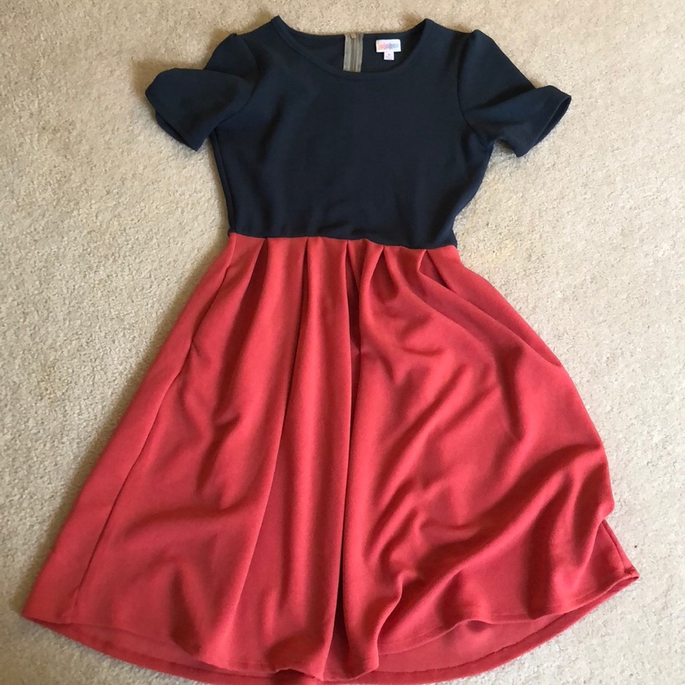 Navy and orange/red Amelia worn twice.